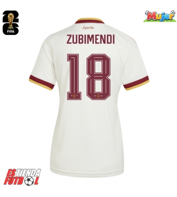 España Martin Zubimendi #18 Segunda Equipación Mujer Mundial 2026 Manga Corta